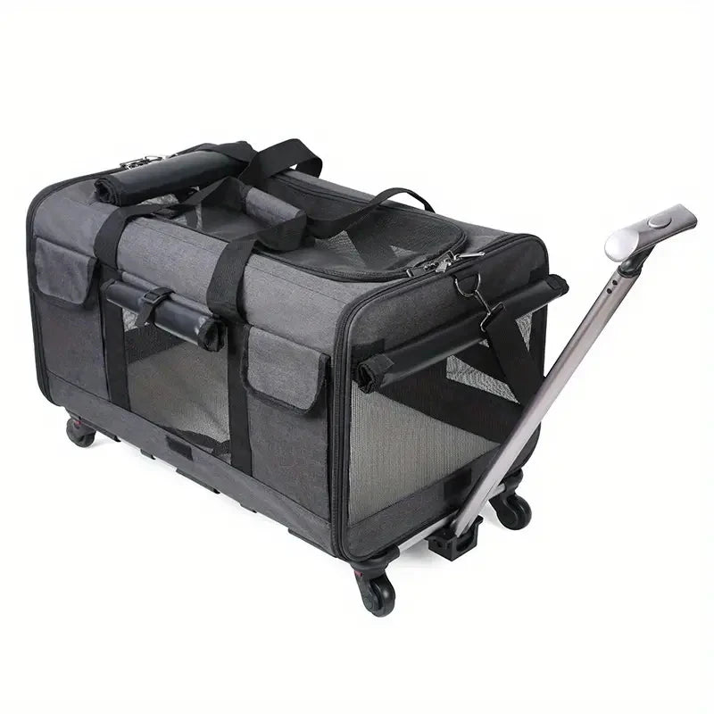 Large Portable Pet Trolley Case, Detachable Trolley Case, Large Foldable Pet Bag Cat Travel Carrier Bag