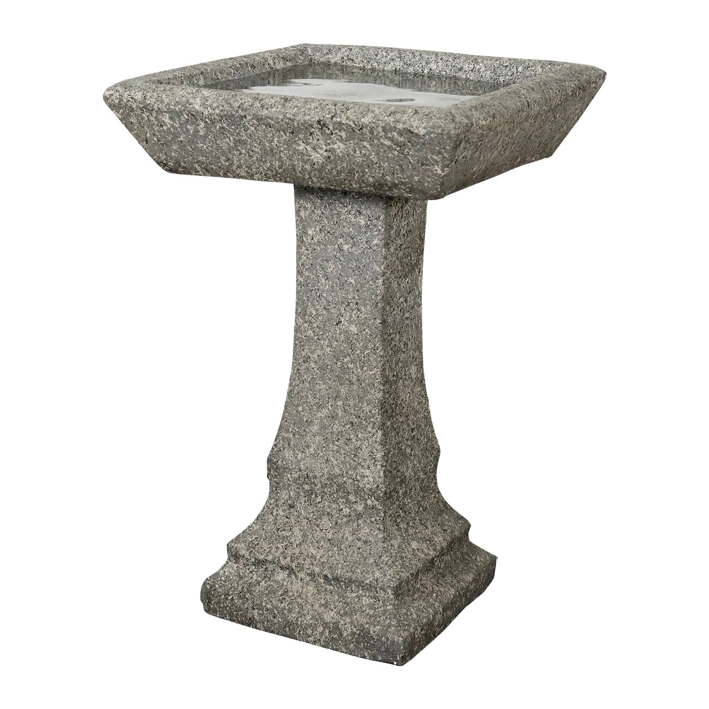 Naturefuls Freestanding Modern Outdoor Bird Bath-15" Diameter ，22.8" H, Concrete Vertical Garden Bird Bath Feeder Bowl with Base