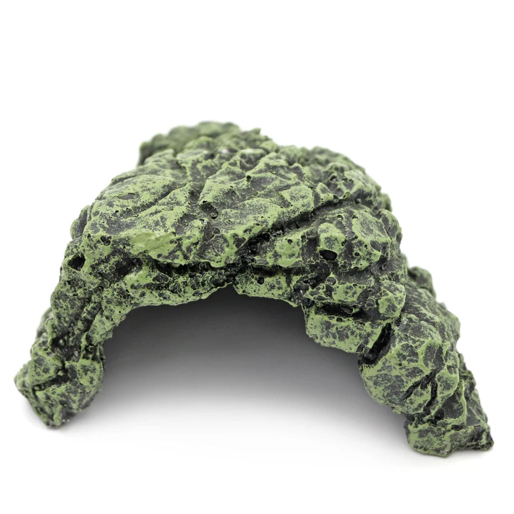 Reptile Hiding Cave Aquarium Non-Toxic High Simulation Crawling Turtle Reptile Basking Hide Habitat Tank Decoration Ornament