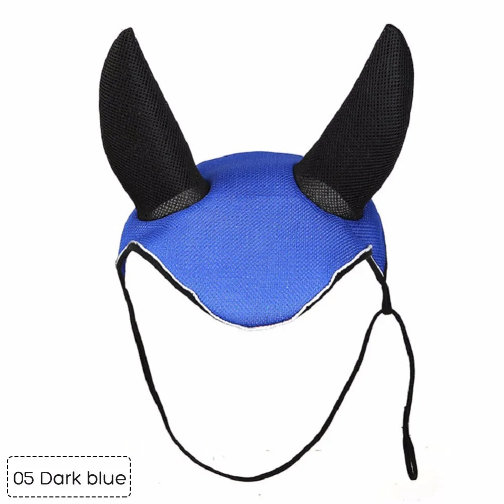 Horse Care Horse Riding Breathable Meshed Horse Ear Cover Equestrian Horse Equipment Fly Mask Bonnet Net Ear Masks Protector