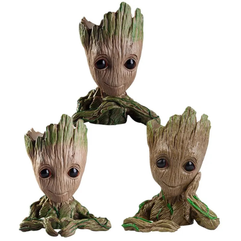 Aquarium Groot  Decoration Cartoon  for Fish Tank Flower Plant Holder Pot