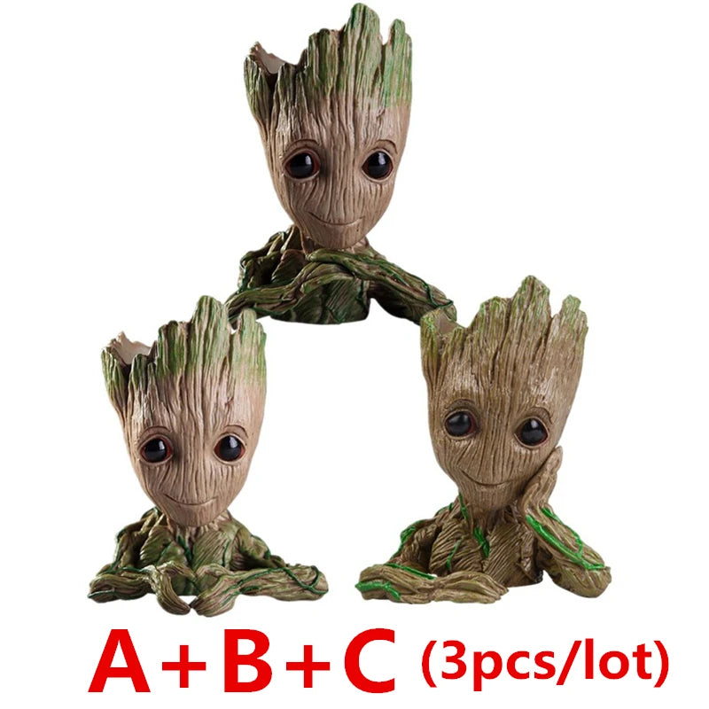 Aquarium Groot  Decoration Cartoon  for Fish Tank Flower Plant Holder Pot