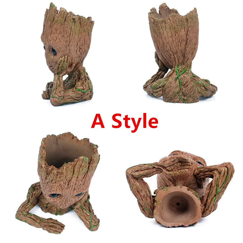 Aquarium Groot  Decoration Cartoon  for Fish Tank Flower Plant Holder Pot