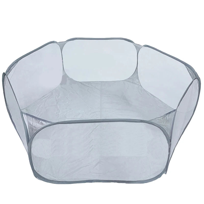 Portable Small Pet Cage Transparent Tent Pet Playpen Open Folding Yard Fence For Hamster Rabbit Guinea Pig