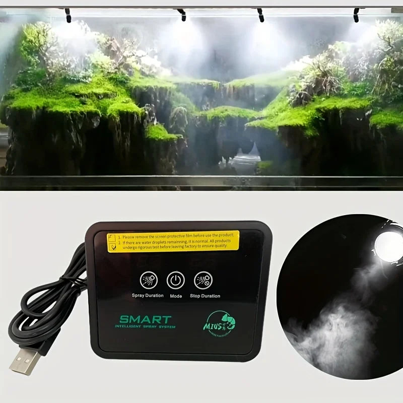 Reptile Intelligent Spray System Mist Rainforest Tank Timing Spray System Kit Reptile Fogger Terrariums Humidifier Electronic Timer