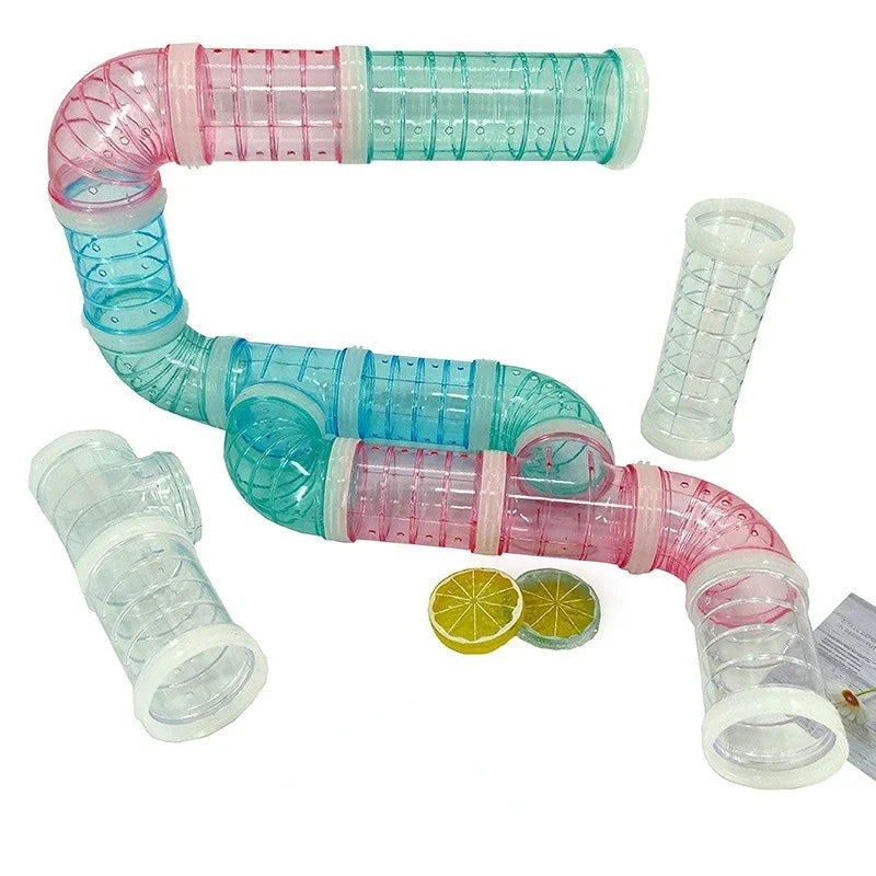 Hamster Tunnel Plastic Toy  Durable Splicing Maze Tube External Pipeline for Small pet