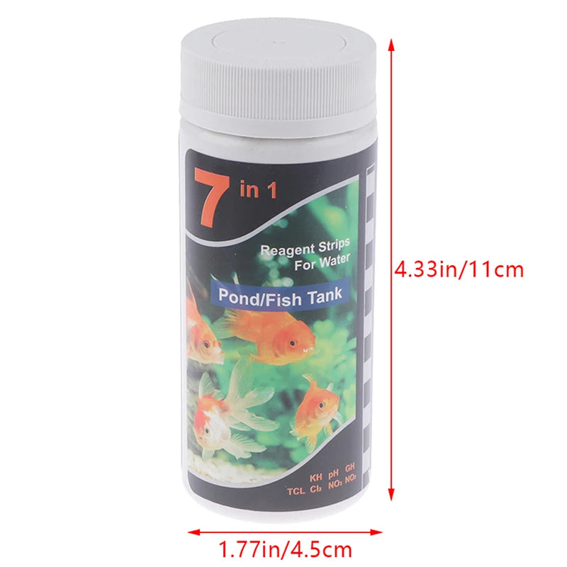 7in1 Aquarium Testing Kit for Freshwater Saltwater Pond Test Strips Fish Tank Fresh And Salt Water