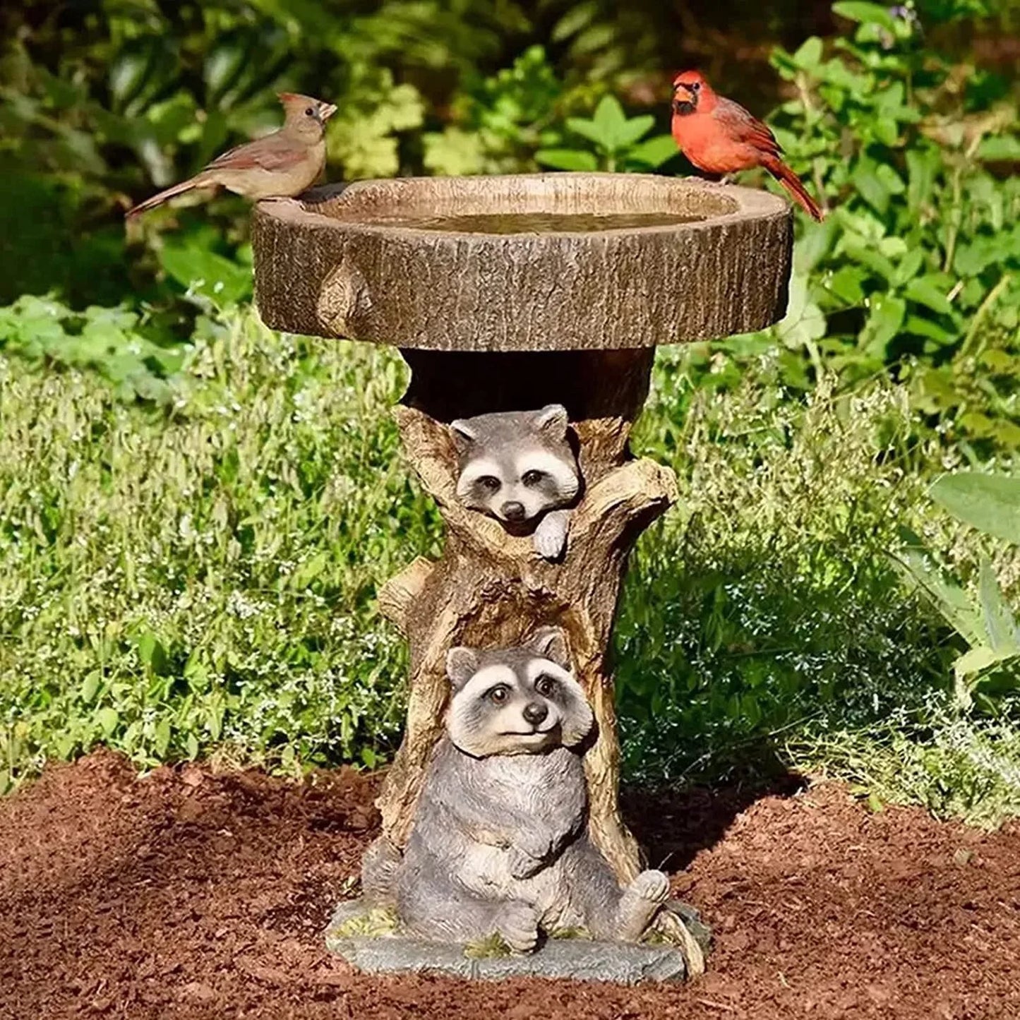 Animal themed Bird Bath, Sunflower Bird Bath, Outdoor Bird Bath Bowl, Bird Fountain Decoration for Garden