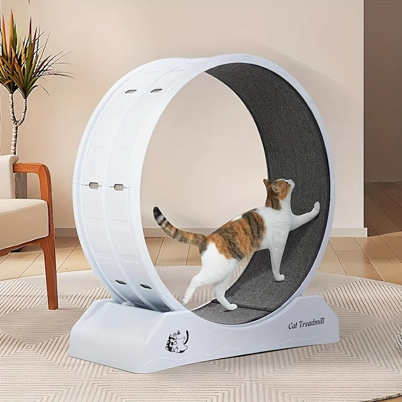 Cat Roller Treadmill, Silent Fitness Cat Running Wheel With Carpeted Runway, Treadmill For Pet Cats