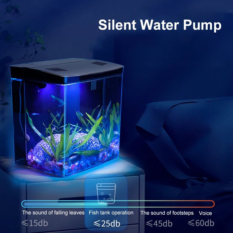 Fish tank living room small mini all in one tank household tabletop ecological tank self circulating back filter goldfish tank