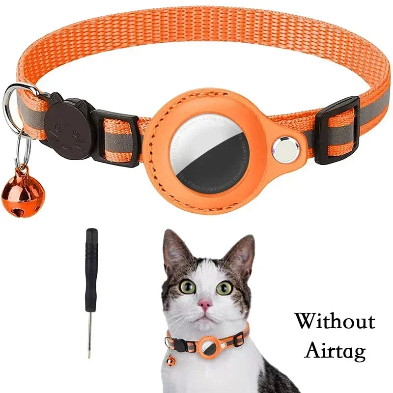 Cat Collar for Airtag GPS Tracker Protective Case With Bell