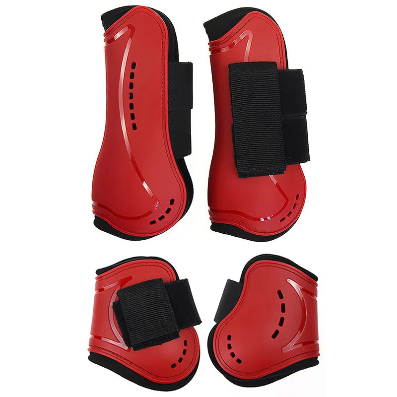 Horse Leg Protective Boots Adjustable PU Neoprene Horse Splint Boots Leg Protection Support for Training Racing Riding Jumping