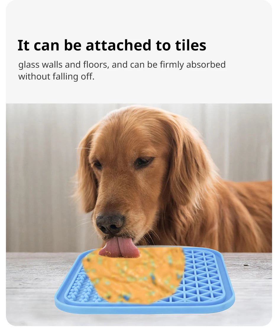 Dog Licking Mat Slow Food Mat  Pad Suction Cup  Silicone