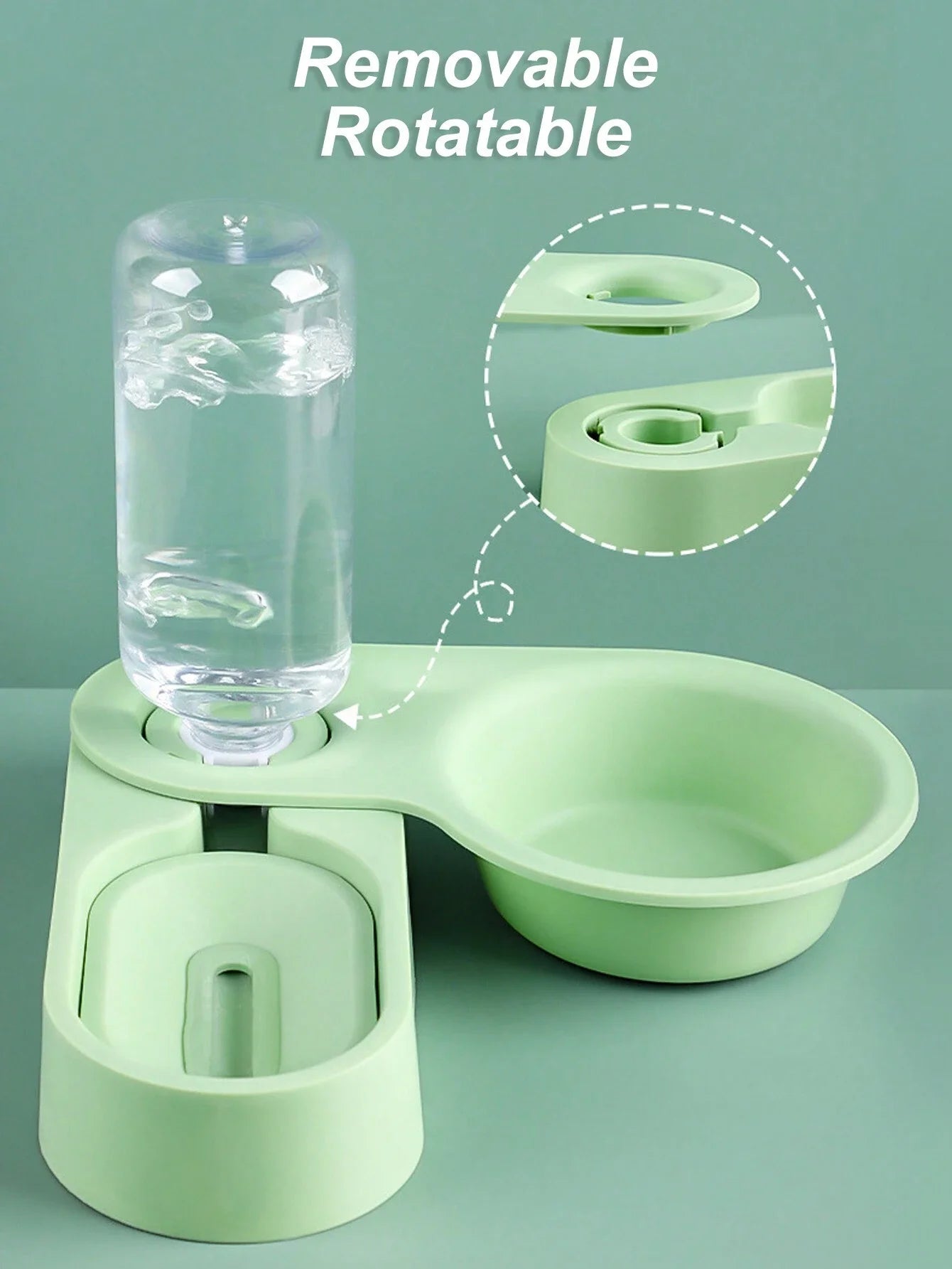 1pc Rotatable Wall Corner Foldable Automatic Water  Rabbit & Cat Feeder, Suitable For Small Pets In All Seasons