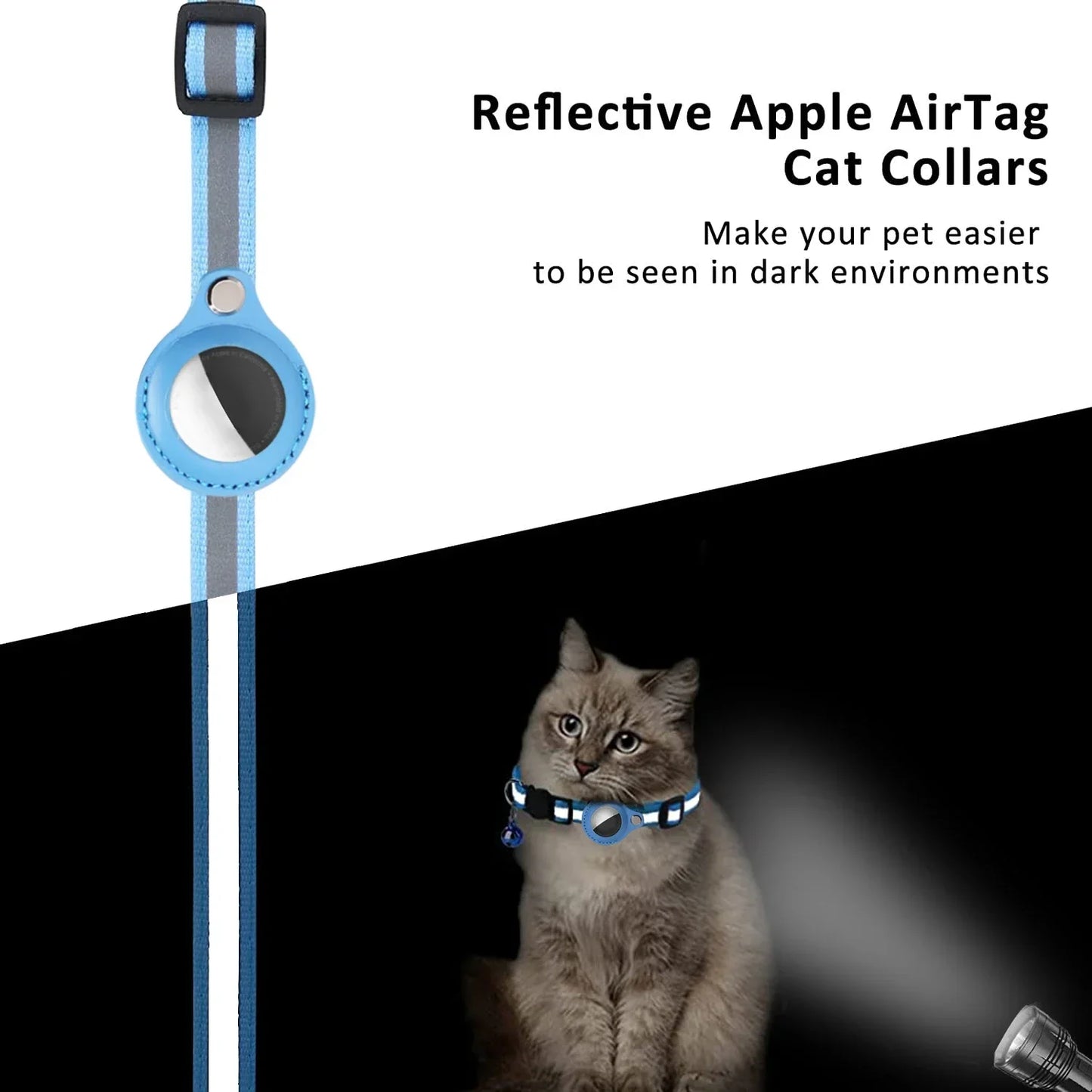 Cat Collar for Airtag GPS Tracker Protective Case With Bell