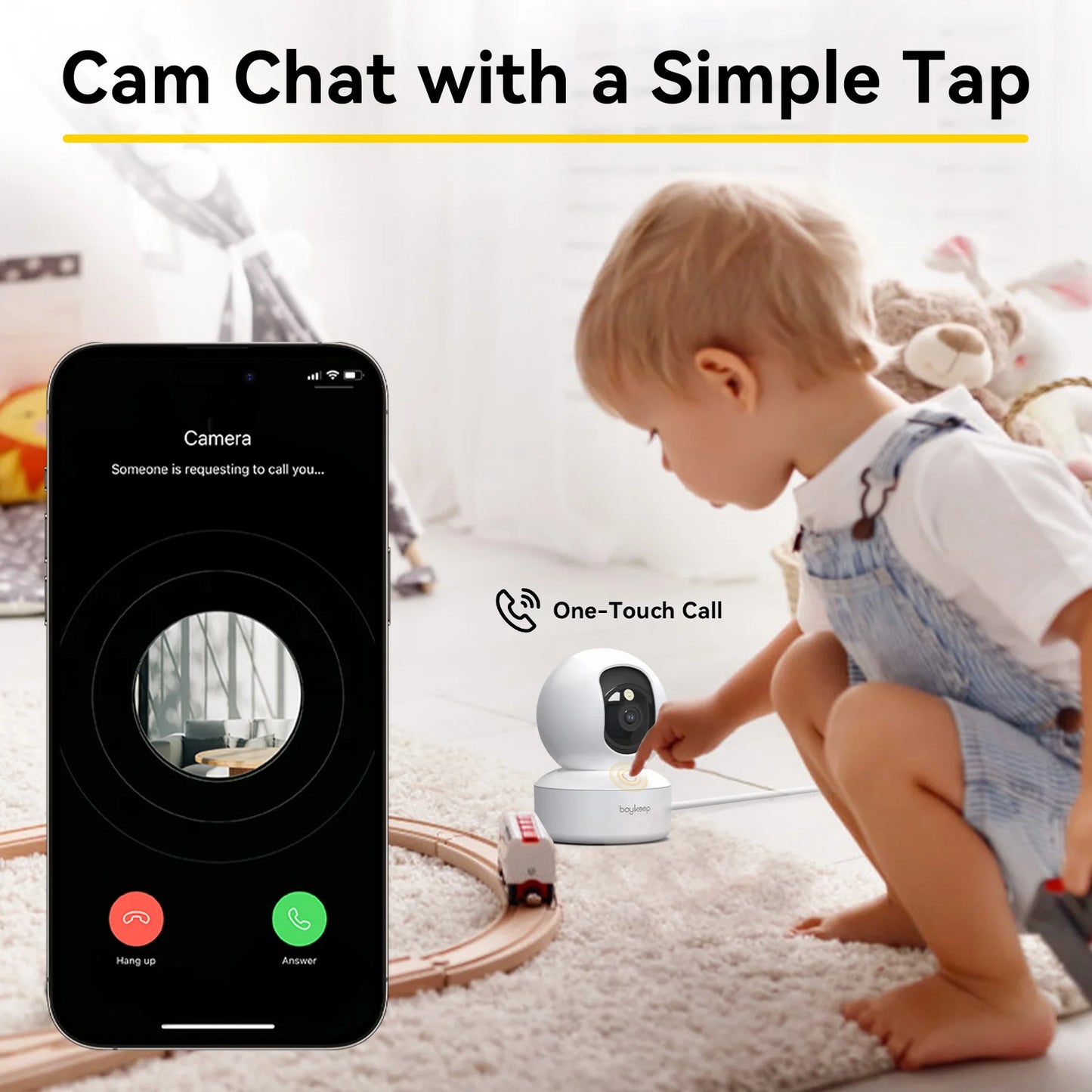 Pet Camera with Phone App, 5G/2.4GHz WiFi Indoor Security Camera, 360° Pan & Tilt, 2-Way Audio, Night Vision