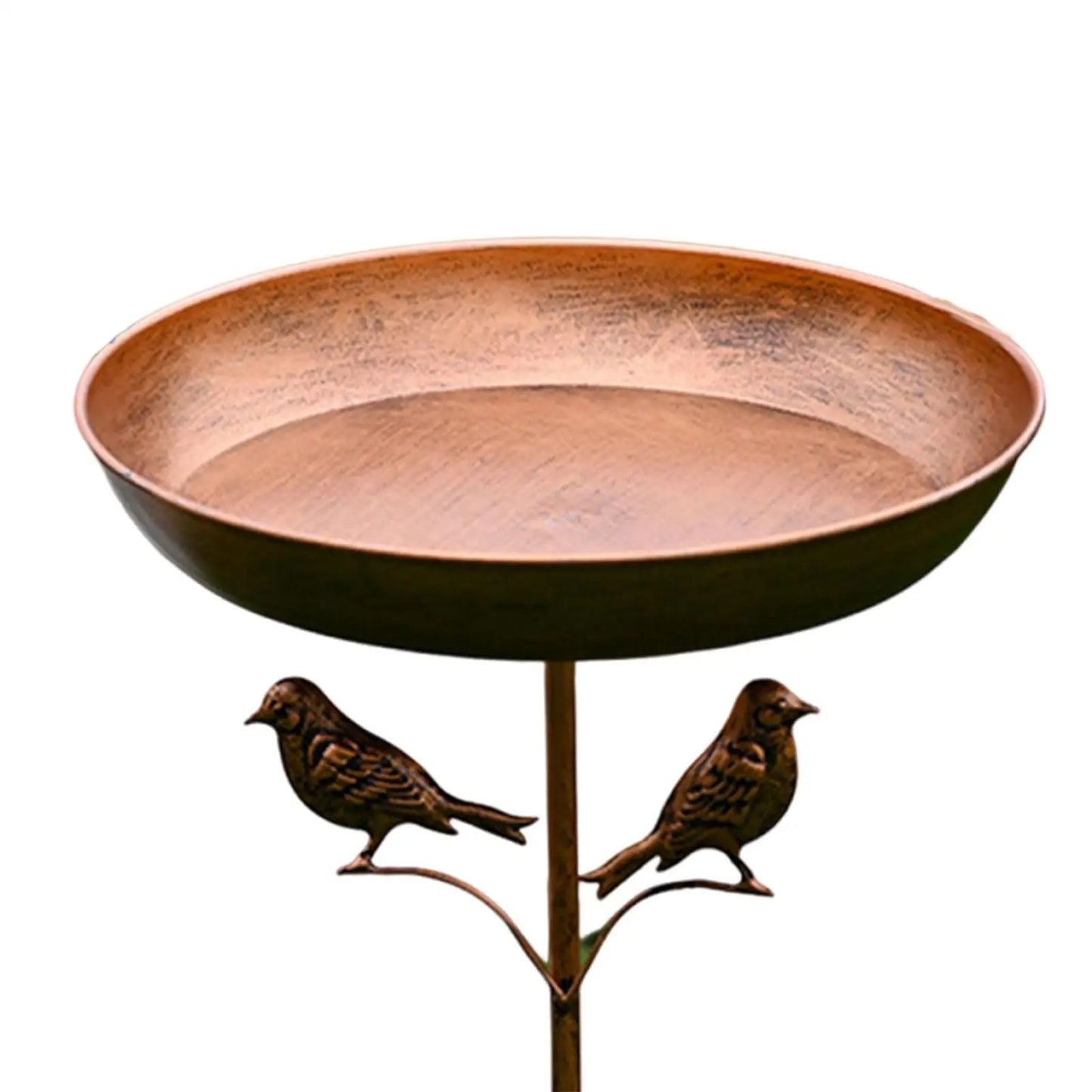 Metal Bird Bath with Stake Vintage Design Outdoor Hummingbird Feeder Bowl for Garden Patio Lawn