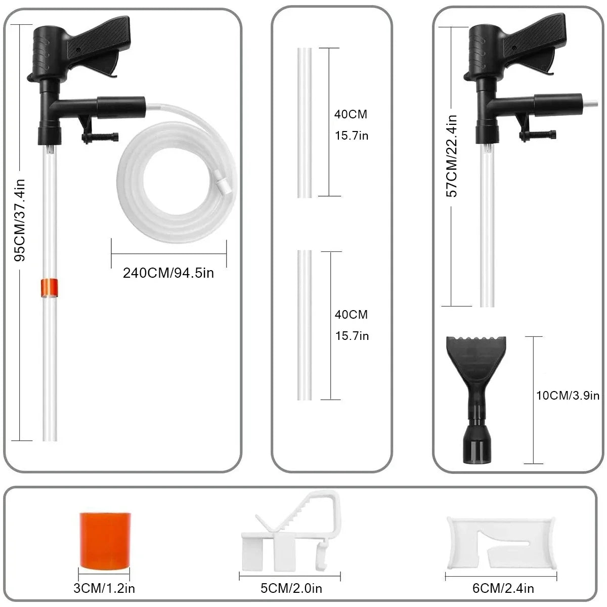 Manual Water Changer Fish Tank Cleaning Tool Aquarium Sand Gravel Cleaner Siphon Principle fish tank accessories