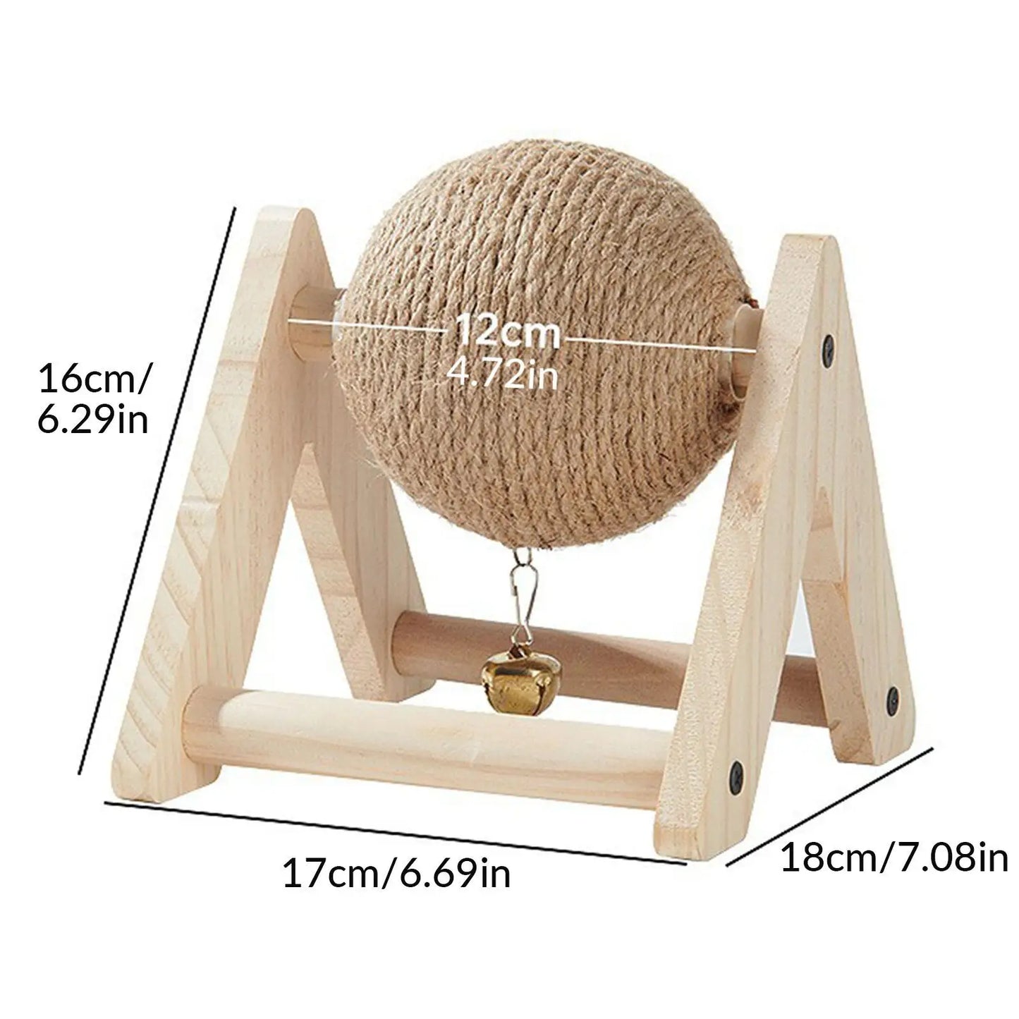 Rabbit Scratching Ball Wooden Rack Sisal Grinding Claw Ball Pet Interactive Toy Scratch Toy for Kitten Small Animals Chinchilla