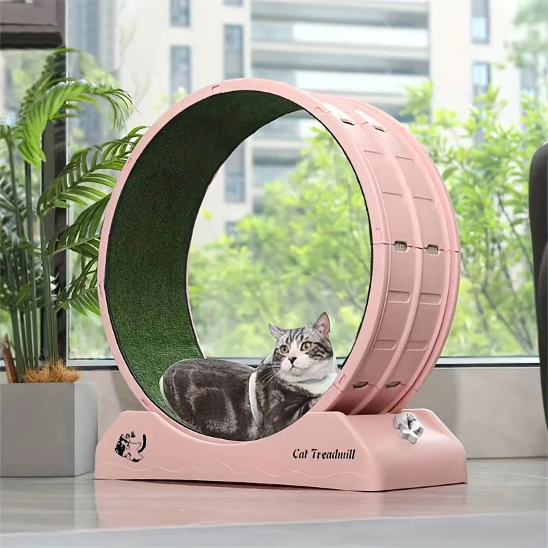 Cat Roller Treadmill, Silent Fitness Cat Running Wheel With Carpeted Runway, Treadmill For Pet Cats