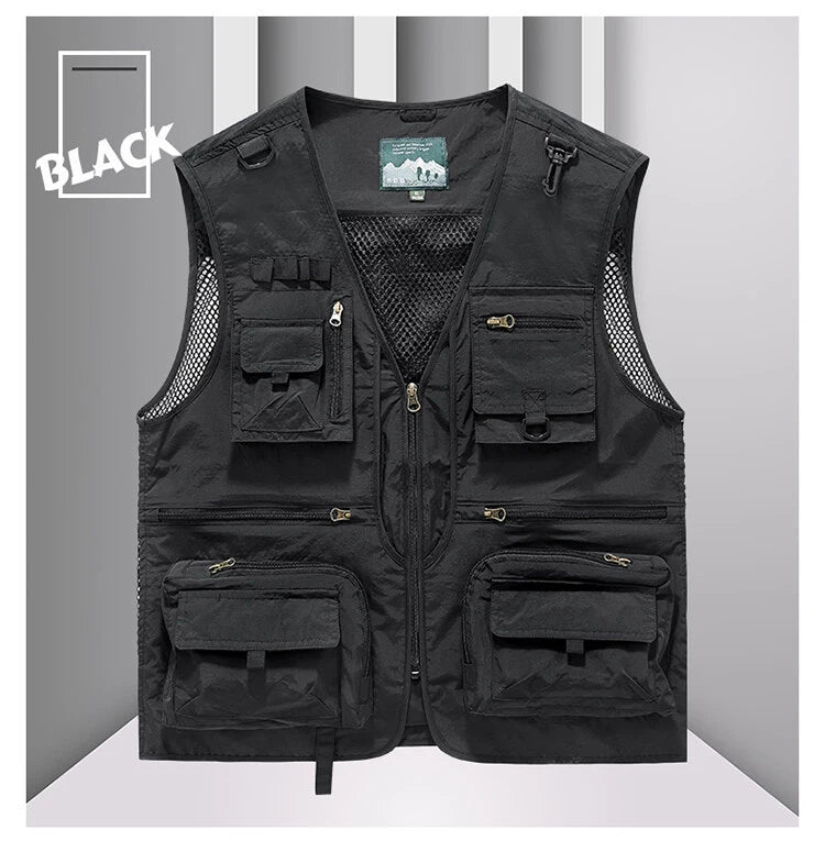 Bird Watching Vest 14 Pockets Photographer Waistcoat Mesh Cargo Sleeveless Jacket