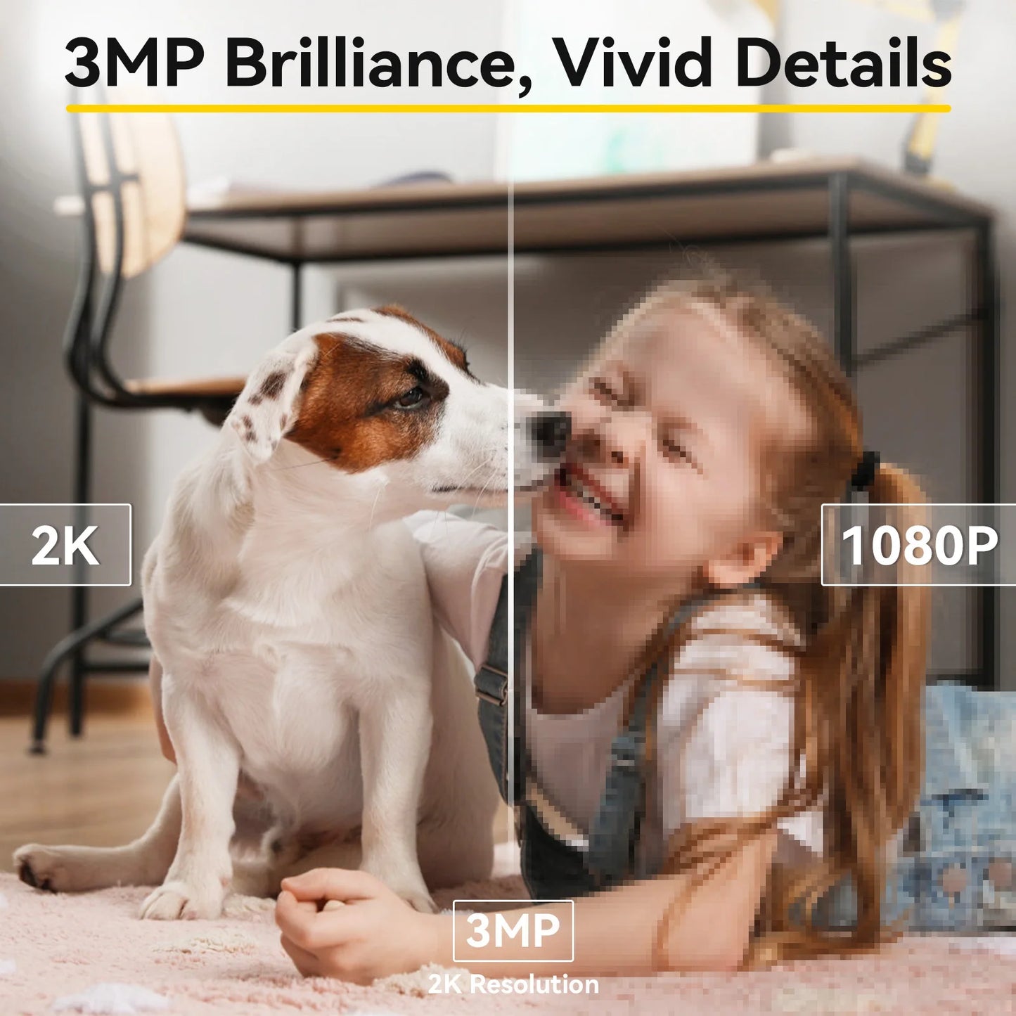 Pet Camera with Phone App, 5G/2.4GHz WiFi Indoor Security Camera, 360° Pan & Tilt, 2-Way Audio, Night Vision