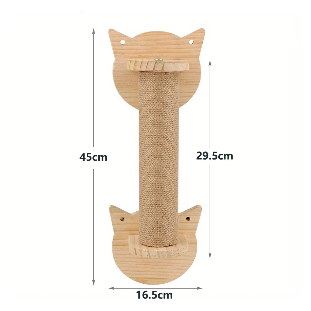 Cat Tree Wall Mounted Cat Climbing Wood Shelves Cat Jumping Platform or Hammock with Stairway