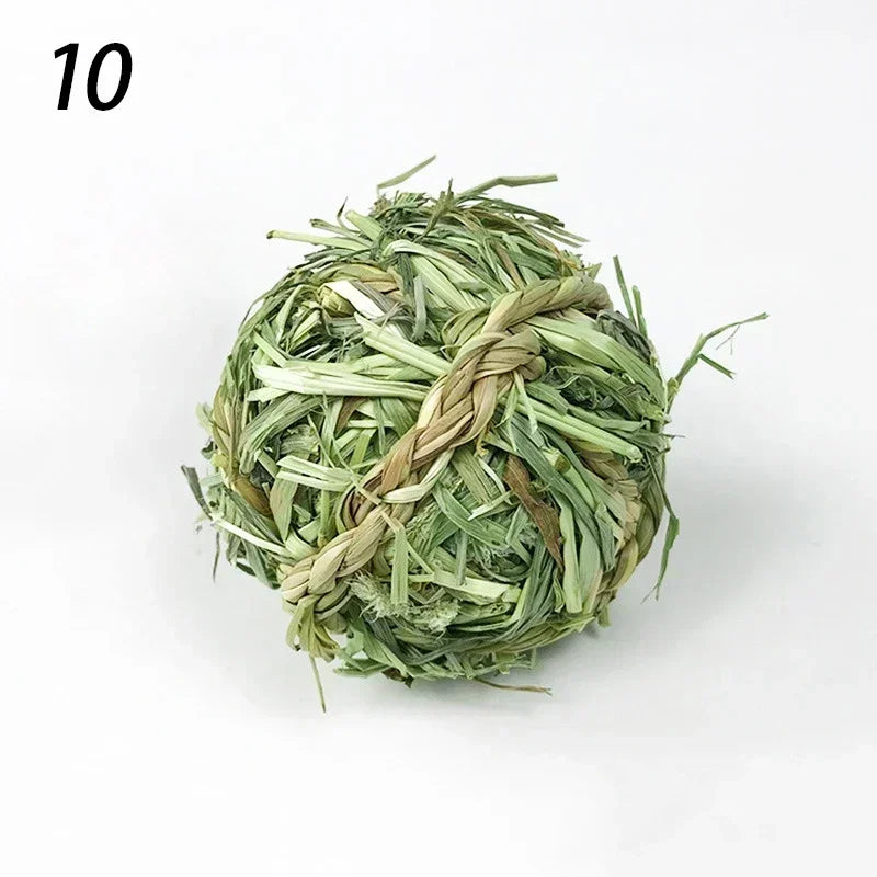 7CM Chewing Braided Ball Hamster Guinea Pig Rabbit  Small Animal Play Pet Interactive Chew Toy Natural Grass Ball