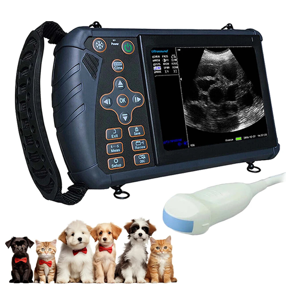 Handheld Vet Ultrasound Machine 5.6 Inch Portable Pet Veterinary Scanner with 5.0MHz Micro Convex Probe for Dog Cat Small Animal