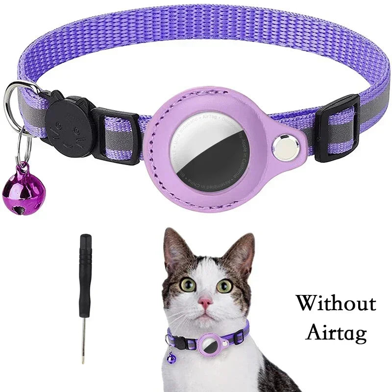 Cat Collar for Airtag GPS Tracker Protective Case With Bell