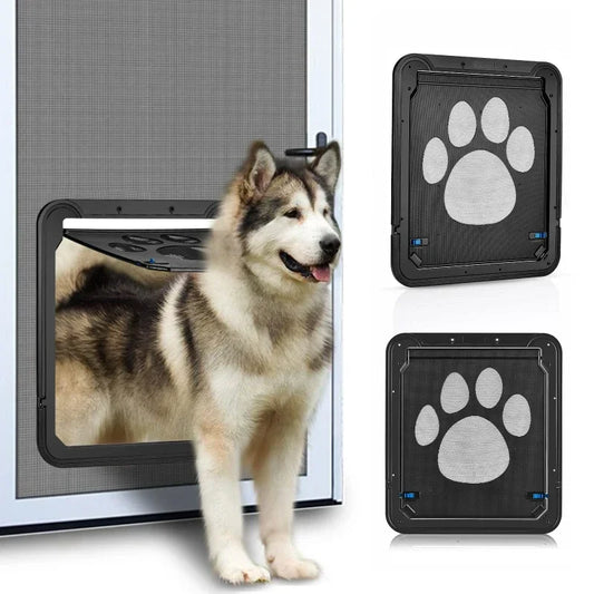 Pet Door For Screen Doors Lockable Magnetic Screen Dogs Cats Window Gate House