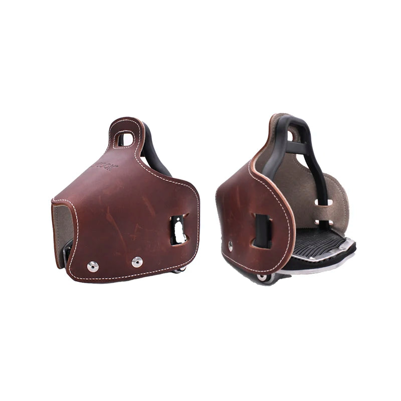 Endurance Safety Leather Footrest English Style Horse Riding Saddle Stirrups for Equestrian Sports