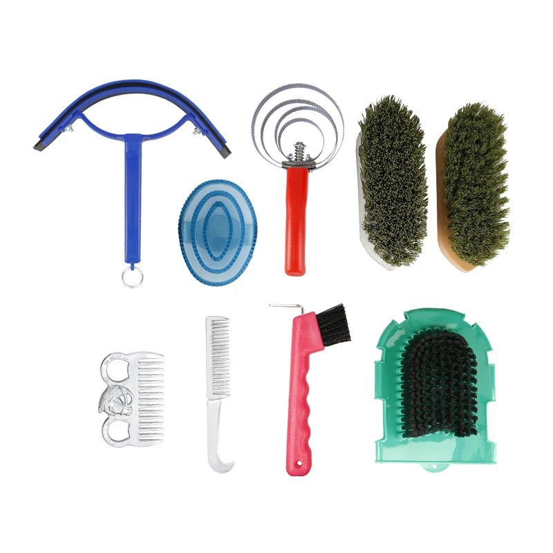 Horses equestrian grooming kit horse brush horse hair comb horse massage brush washing kit