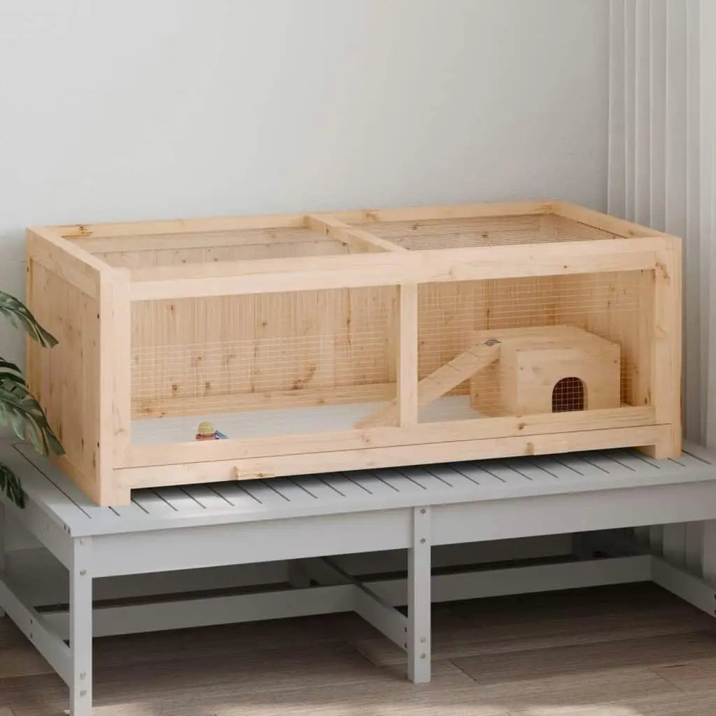 Spacious Solid Wood Hamster Cage 104x52x38 cm - Durable Design