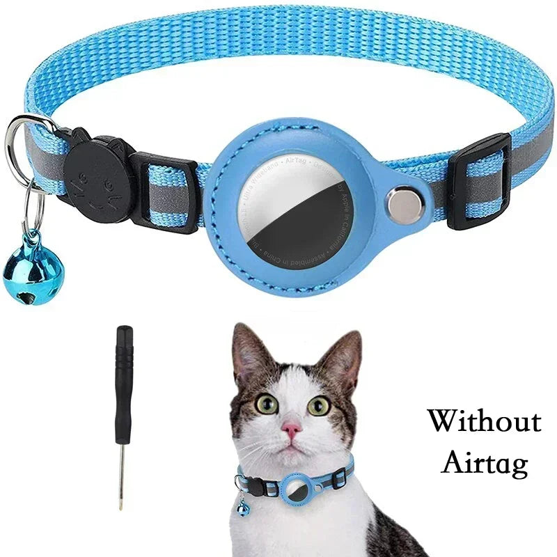 Cat Collar for Airtag GPS Tracker Protective Case With Bell