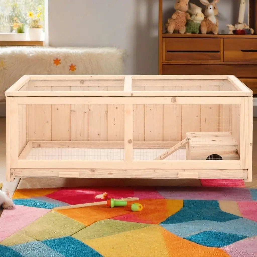 Spacious Solid Wood Hamster Cage 104x52x38 cm - Durable Design