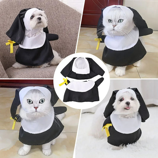 Cosplay Nun Headwear for Puppy or Kitten Nun Style Dress Costume