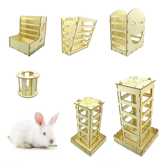 Rabbit for Hay Feeder Bunny for Hay Rack  Wooden for Hay Manger Grass Dispenser