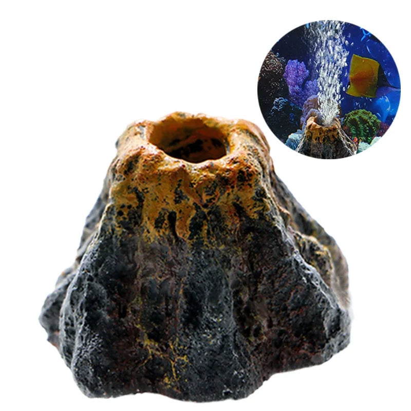 Fish Tank Landscaping Air Stone Volcano Aquarium Accessories Rockery Aerator For Aquarium Pump Bubble Stone Oxygenation