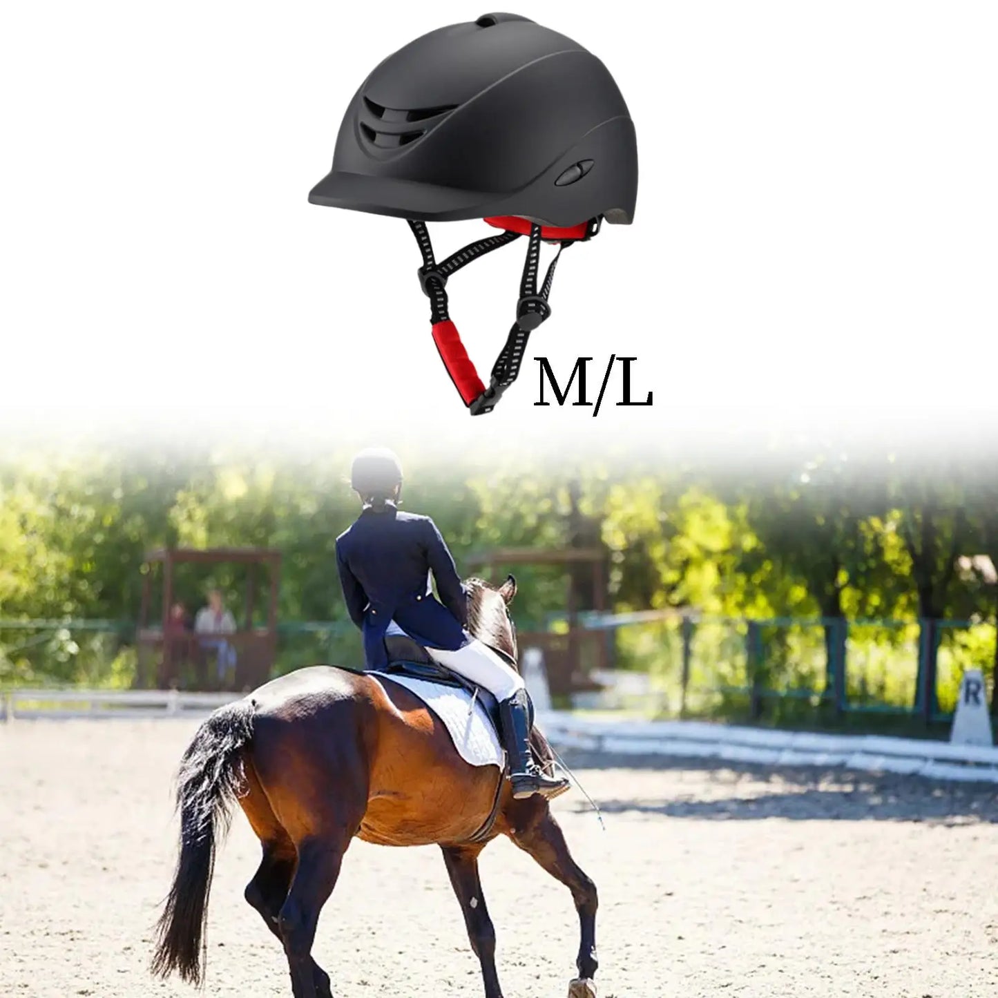 Starter Equestrian Hat Adjustable Breathable Removable Brim Lightweight Riding Hat for Performance Outdoor Riding