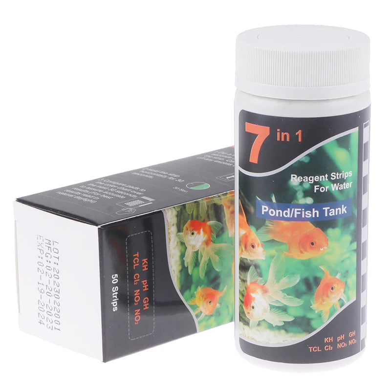 7in1 Aquarium Testing Kit for Freshwater Saltwater Pond Test Strips Fish Tank Fresh And Salt Water