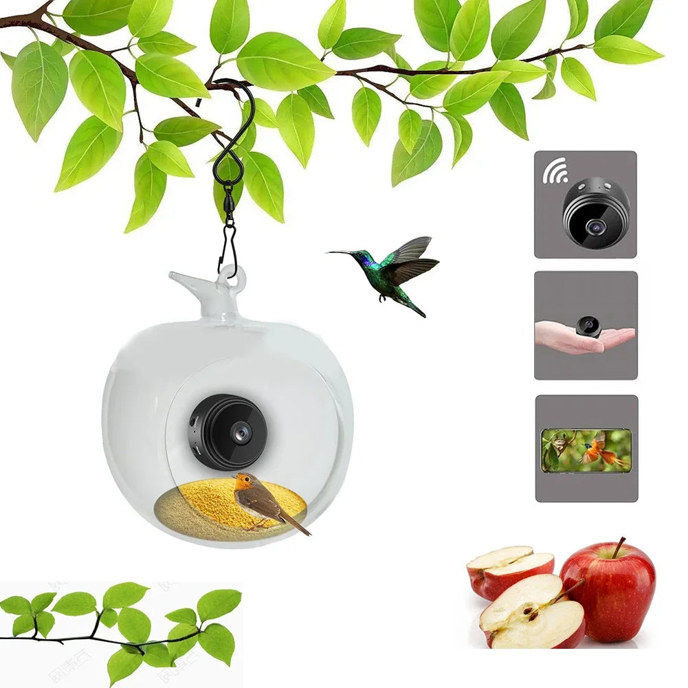 1 Pc Indoor Home Outdoor Garden Smart Bird Feeder With Video Camera For Windowsill Bird Videos Motion Detection