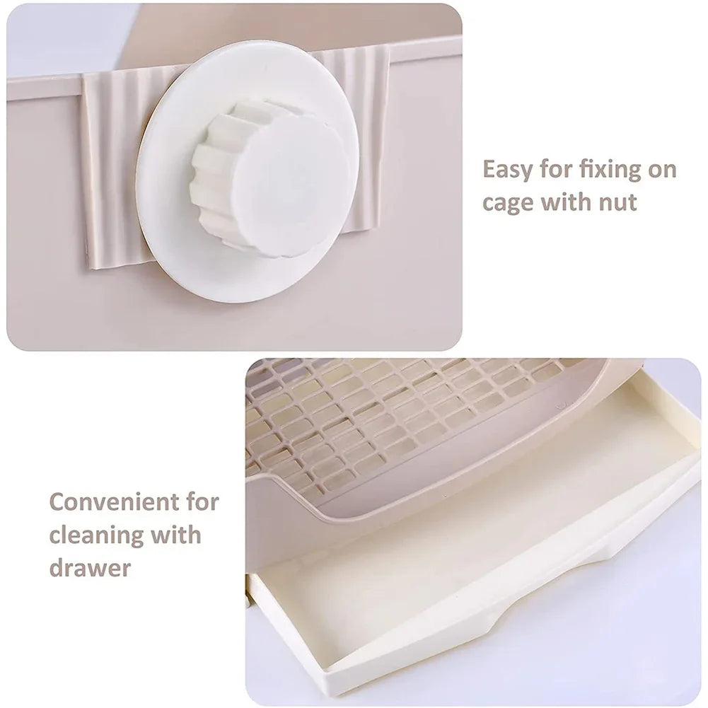 Rabbit Litter Box Bunny Toilet with Drawer 50 Pet Toilet Film 25 Toilet Training Pad