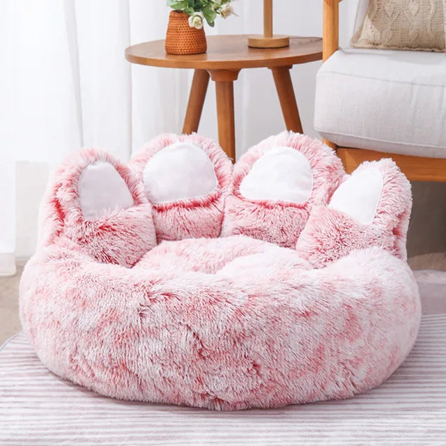 Dog Bed Cat Pet Sofa Cute Bear Paw Shape Comfortable Cozy Pet Sleeping Beds For Small Medium Large Soft Fluffy Cushion Dog Bed