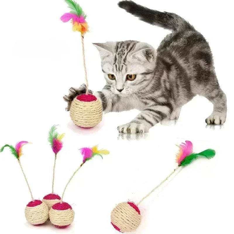 Sisal Cat Toy Scratching Ball Training Interactive Toy for Kitten