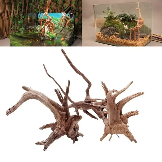 Natural Tree Trunk Driftwood Aquarium Fish Tank Reptile Cylinder Roots Plant Wood Decoration Ornament Accessory Aquarium Plants