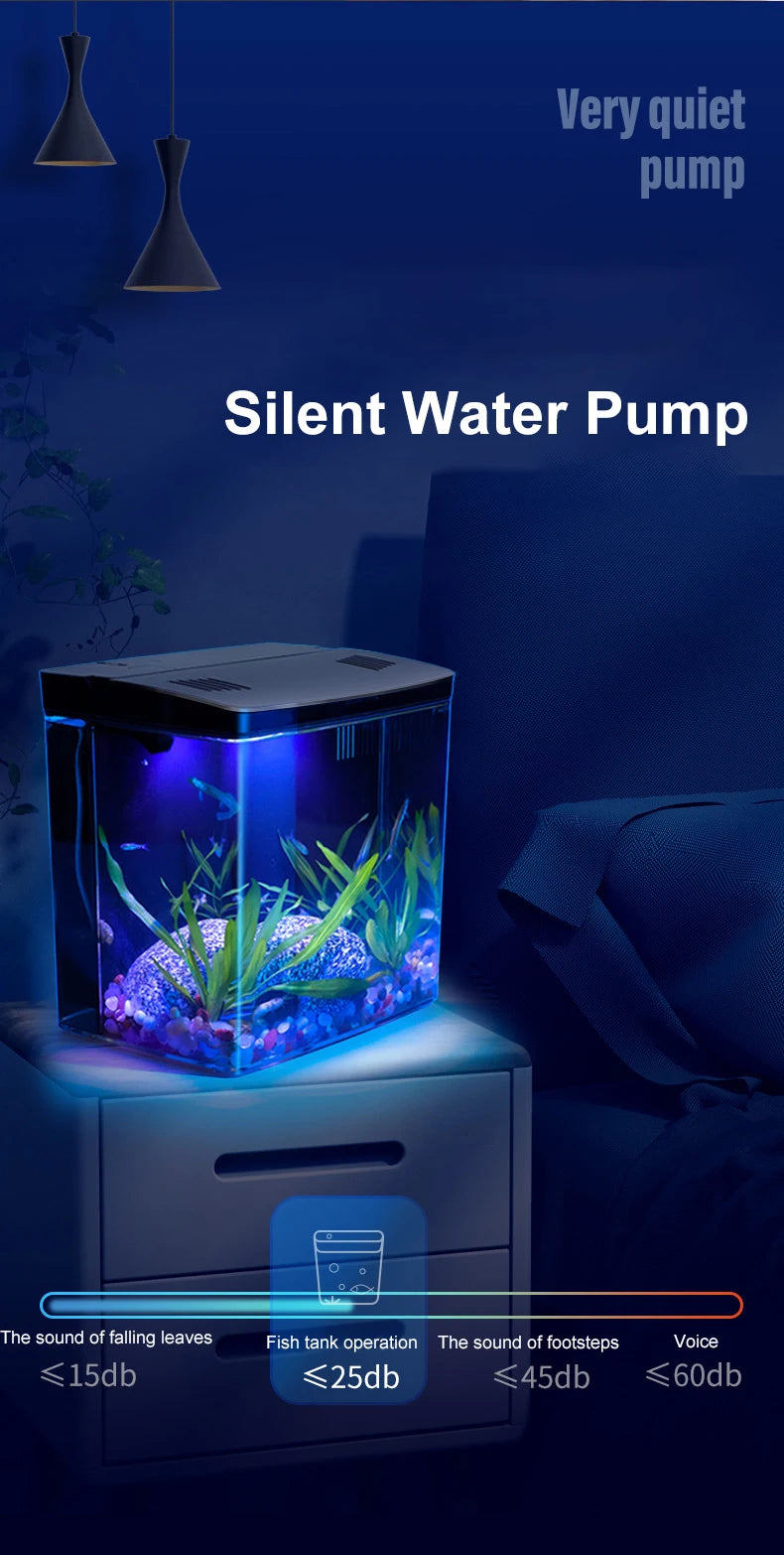 Fish tank living room small mini all in one tank household tabletop ecological tank self circulating back filter goldfish tank