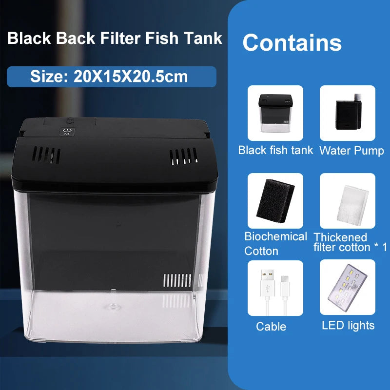 Fish tank living room small mini all in one tank household tabletop ecological tank self circulating back filter goldfish tank