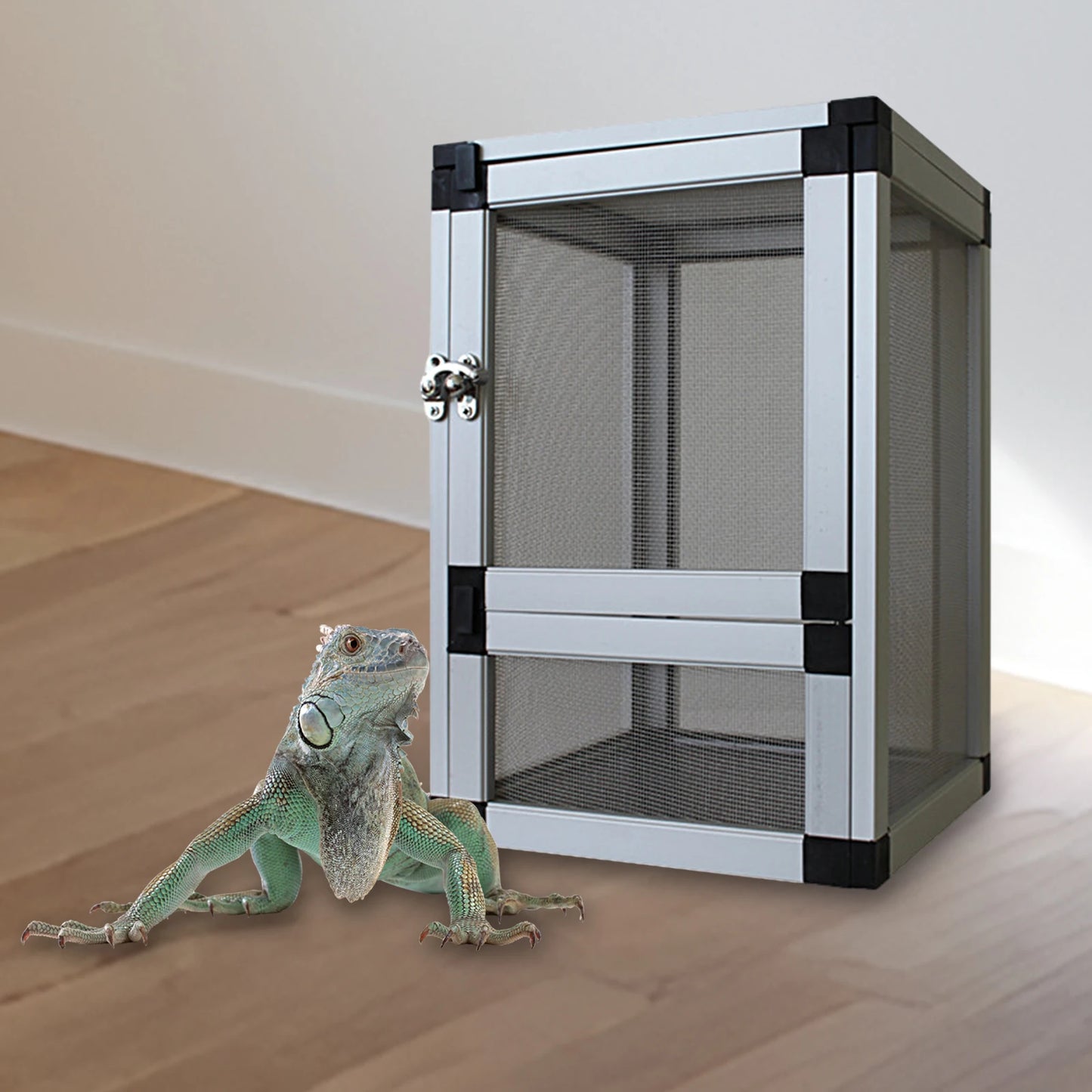 Reptile Cage Reptile Tank Portable Breeding Box Reptiles Habitat Air Screen Cages for Frog Pet Transport Bearded Dragon Turtles