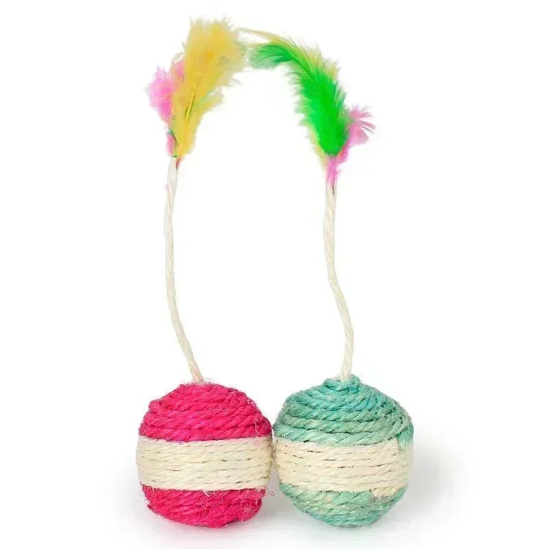 Sisal Cat Toy Scratching Ball Training Interactive Toy for Kitten